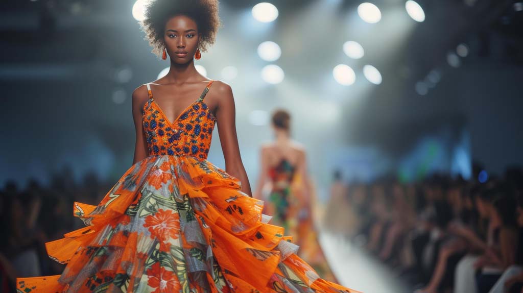 Woman wearing luxury dress