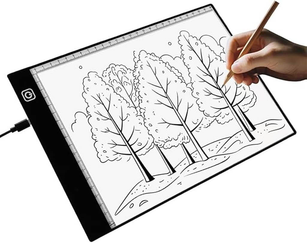 Wellfar A5 LED Light Box for Tracing and Drawing – Ultra-Thin Adjustable Light Pad